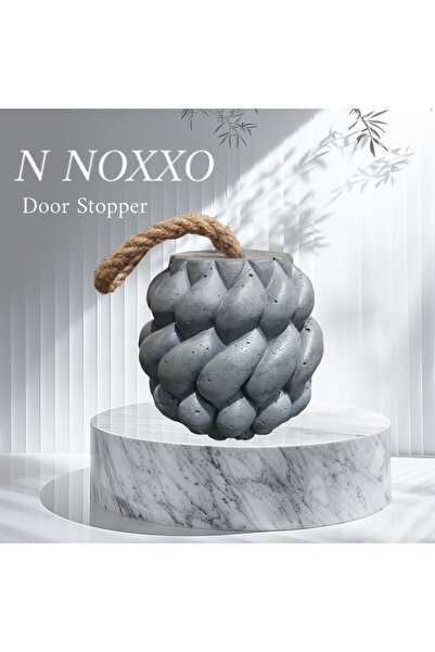 N NOXXO سدادة خرسانية أنثراسايت - سدادة زخرفية، سدادة باب، سدادة باب وحامل باب