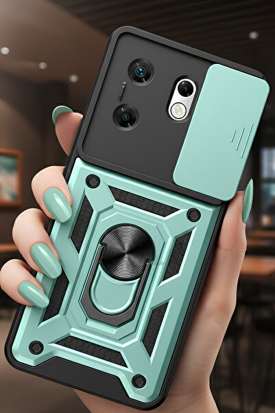 TechTrove İnfinix Zero 30 4G Kılıf Sürgülü Kamera Korumalı Yüzüklü Stand Olab...