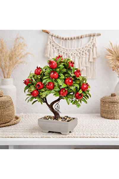 Lineva Linaline Dekoratif Yapay Nar Ağacı – Ev & Ofis Masa / Raf Dekoru – 1 Adet