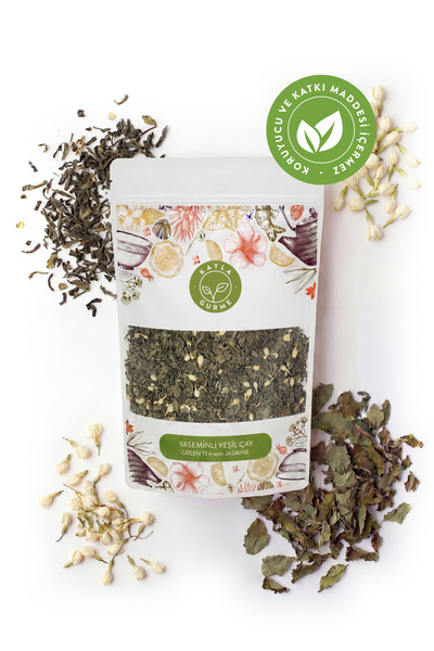 Kayla Gurme شاي أخضر بالياسمين - شاي أخضر بالياسمين المجفف بدون إضافات أو موا...