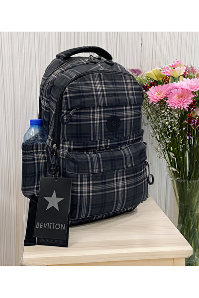 Bevitton حقيبة ظهر مدرسية للجنسين من القماش المقاوم للماء 20289 منقوشة باللون...