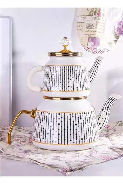 Miss Betty Damla Vintage Çaydanlık Seti Siyah 9206