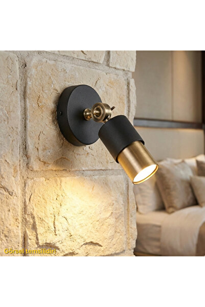 Bozyaka Aydınlatma LOTUS Tekli Dekoratif Eskitme Kaplama&Siyah Hareketli Duva...