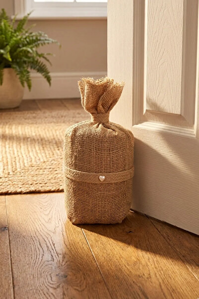 N NOXXO 4 Kg Ağır Kapı Stoperi - Kalp İncili Jüt Bohça Rüzgar Önleyici Büyük ...