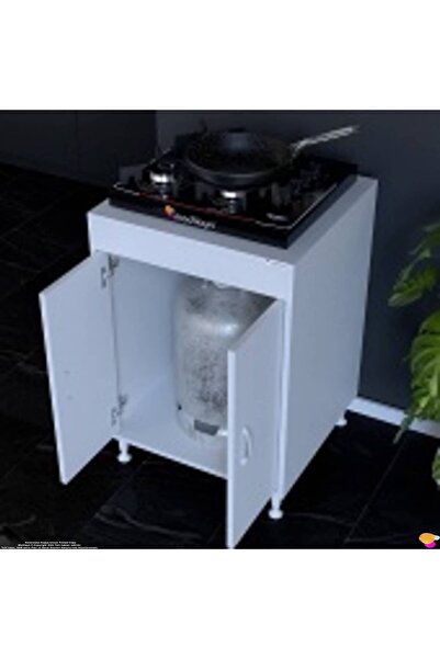 Modilayn Aymen 60 cm Tüp Bölmeli Set Üstü Ocak Altı Dolabı - Mutfak Tüp Gizle...