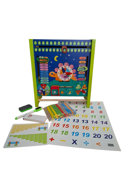 Toyska Tablita educativa in limba Romana din lemn cu calendar si abac, multic...