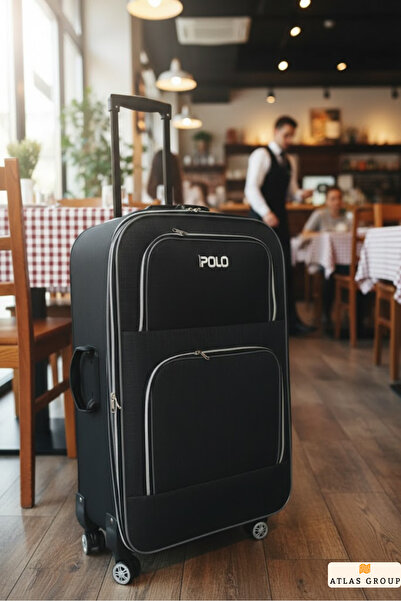 KARİZMA POLO 4 TEKERLİ-KÖRÜKLÜ-ÇOK HAFİF KUMAŞ VALİZ ORTA BOY 65 CM