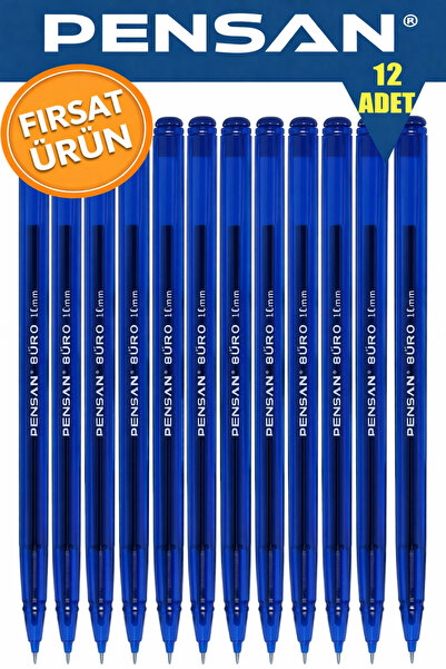 ANI OFİS KIRTASİYE A K Tükenmez Kalem 1.0 mm Mavi – 12’li Adet - (Büro Serisi)