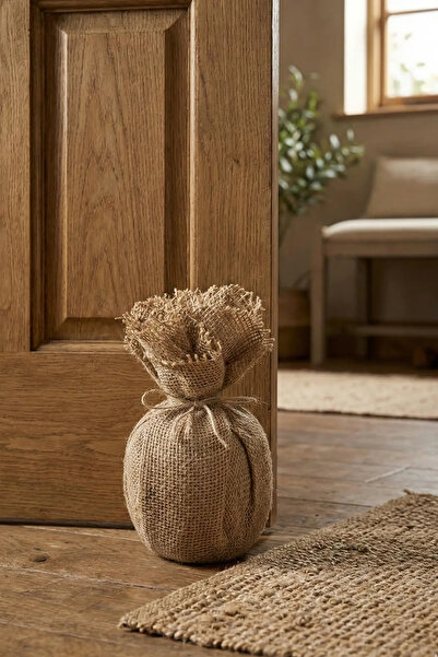 N NOXXO سدادة باب زخرفية من خوص الجوت بوزن 2 كجم، حامل وزن أمام الباب، مضاد ل...