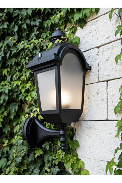 232LAMP KUBBE Siyah Bahçe Duvar Fener Veranda Kamelya Teras Balkon Armatür İç...