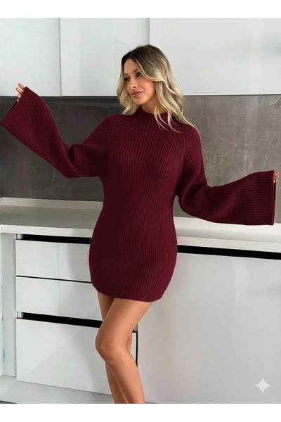 FİFTY ONE Reglan Sleeve Corded Fabric Half Fisherman Basic Knitwear Sweater