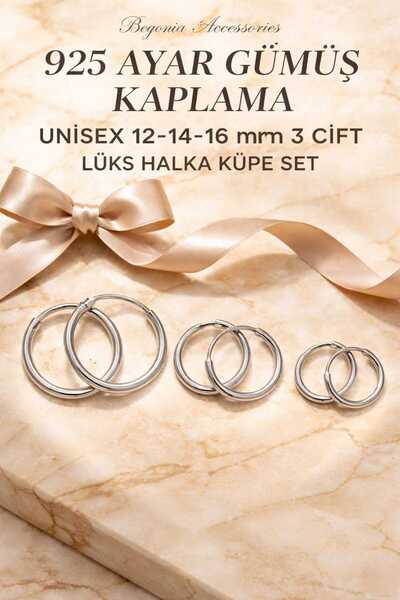 Takıparkxs Unisex Paslanmaz Kararmaz 3 Boy Halka Küpe Seti – 3 Çift Kadın Erk...