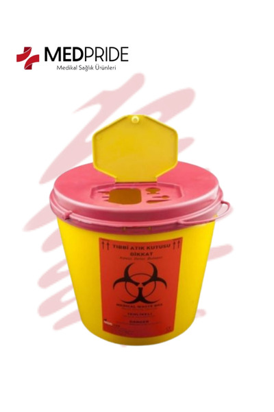 MedPride Tıbbi Atık Kutusu - Kovası Plastik 10 Adet Kilitli Kapak 1.3 Litre 1...