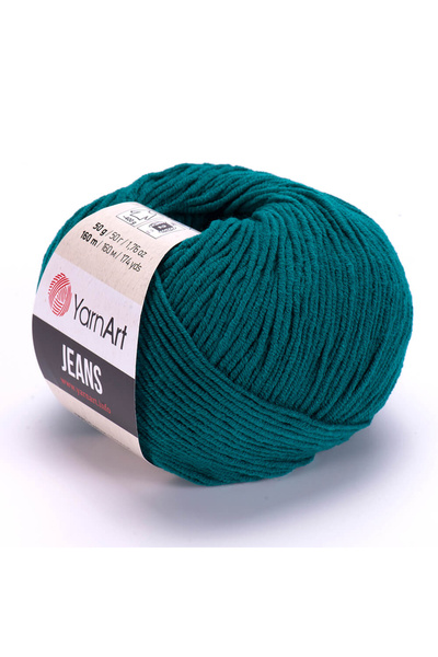 Yarnart خيط حياكة جينز آرت 63 باللون الأخضر البترولي، خيط أميجورومي للحياكة، ...