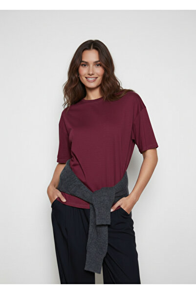 Güven Collection Oversize bordo unisex T-shirt