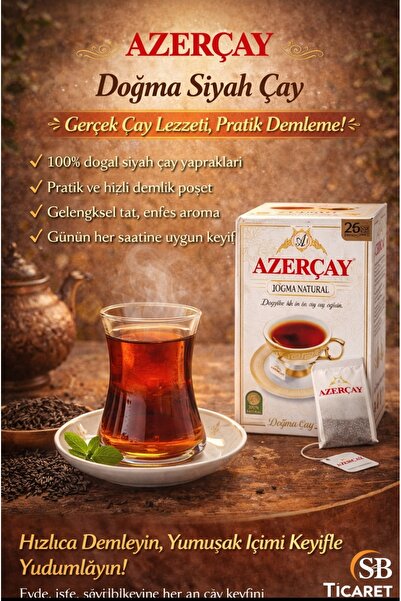 SB Ticaret AZERÇAY DOĞMA ÇAY 25 Lİ BARDAK POŞET