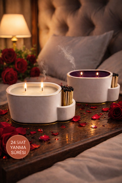 Miora Studio Vanilya Amber Kokulu Mum | Etkili Aromaterapi Mum | Dekoratif Mu...