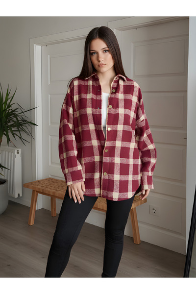 MADAMMERY Cotton Plaid Lumberjack Shirt Oversized