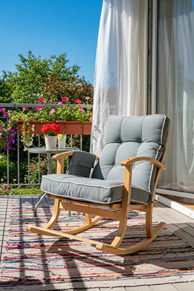 reflekta Ahşap Sallanır Koltuk Sallanan Sandalye TV Koltuğu Baba Koltuğu Çift...