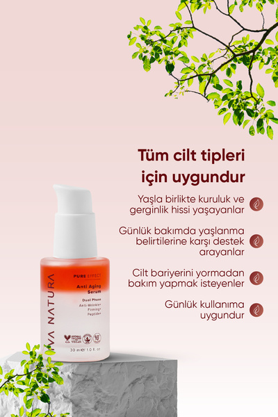 Iva Natura Peptide Supported Anti-Aging Serum, Care That Supports the Appearance of Wrinkles – 30 ml