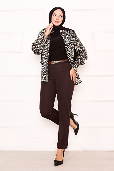 EBRUTESETTÜR بنطلون تشيمالي تيسيتشر باللون البني الحار