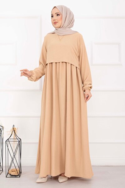 EBRUTESETTÜR Bolero Görünümlü Elbise Latte