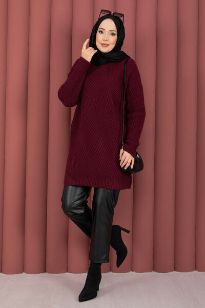 EBRUTESETTÜR Vinea Baklava Pattern Knitwear Sweater Burgundy