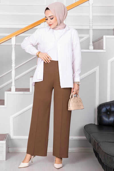 EBRUTESETTÜR بنطلون بالازو تيسيتور باللون البني