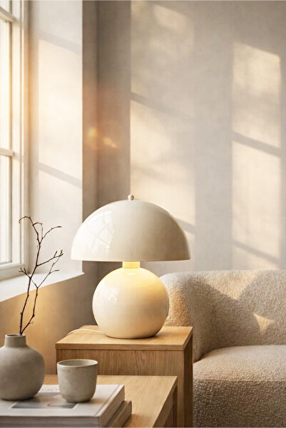 HOMİNG Homing Napoli Mushroom Abajur Krem Metal 241936