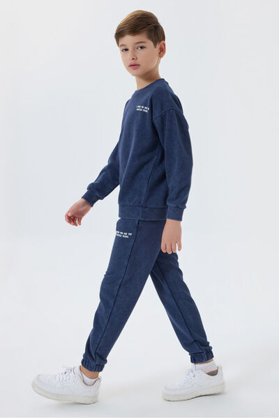 Rolypoly Boy's Navy Blue Tracksuit Set