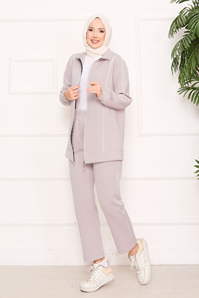 EBRUTESETTÜR تفاصيل أسطوانية طقم مزدوج باللون البيج