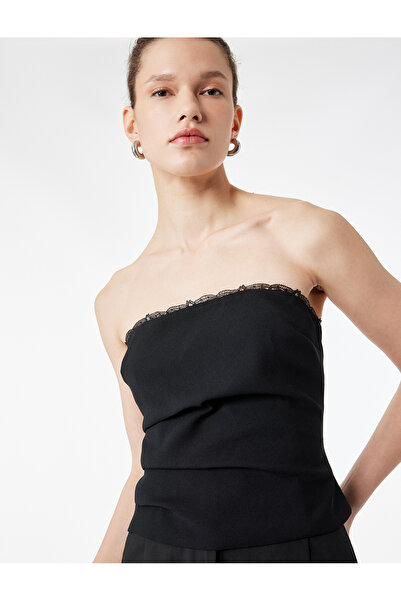 Koton Lace Detailed Strapless Bustier Blouse