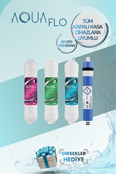 AQUAFLO Balık Akvaryumu İçin Kapalı Kasa 4lü Mikro Filtre Seti Standart Membr...