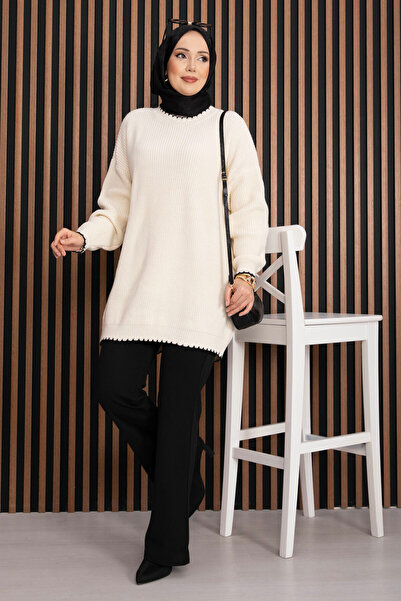 EBRUTESETTÜR Ribbed Oversized Knitwear Sweater Ecru