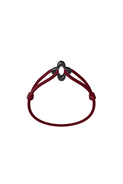 Wecord London Black Clover Cord Bracelet