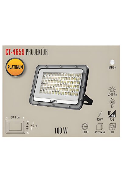 Jenerik Cata Slım Led Projektör Beyaz 100 W Ct-4659