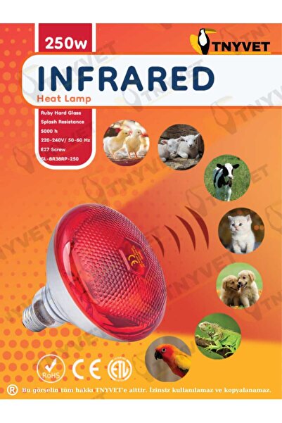 TNYVET Infrared Civciv, Buzağı , Kuzu, Kümes Isıtıcı Lamba / Ampul 250 Watt