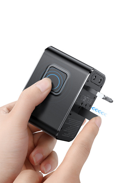 Mcdodo CP-5980 70W 3C2A Universal Seyahat Adaptörü | Type-C Kablolu | Siyah