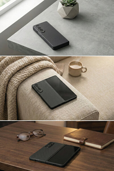 BLUEO حافظة صلبة غير لامعة من ألياف الكربون متوافقة مع هاتف سامسونج Z Fold 4 ...