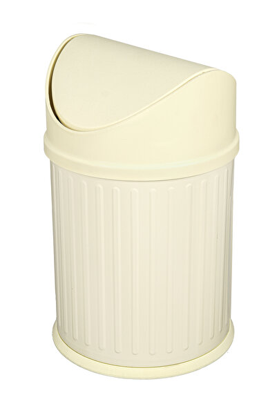 Eforeca Vintage Sallanır Çöp Kovası Çizgili krem 3 Lt