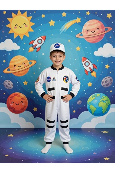 Lizsa Unisex Çocuk Astronot Kostümü - Uzay Elbisesi Astronot Çocuk Kıyafeti