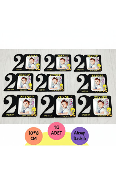 wonderlike İsimli Ve Fotoğraflı Bebek Doğum Günü Magneti 10 Adet