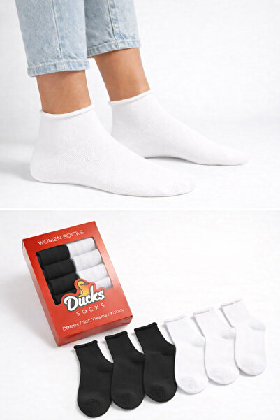 KaeLaurean Women's 6-Piece Cotton Boxed Elastic-Free Seamless Non-Marking Sho...