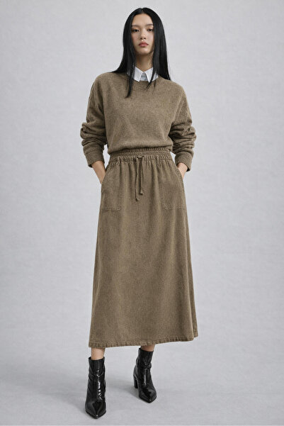 Touché Privé Elastic Waist Pocketed Skirt