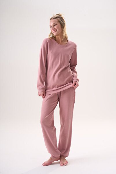 Etoile 100% Cotton Honeycomb Knit Fabric Long Sleeve Cuffed Pocket Women's Pa...