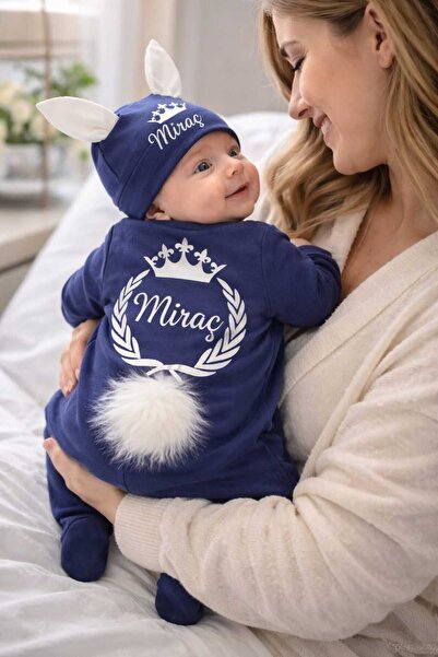 BY TUNA DESİGN Miraç Isimli Erkek Bebek Tulum, Isimli Erkek Bebek Hastane Çıkışı