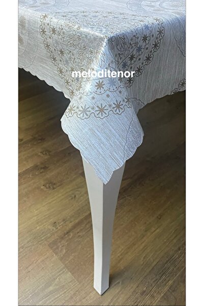 MİRELLA Thick Lined Ottoman Patterned Edge Ruffled Scalloped Cut Erasable Pvc...