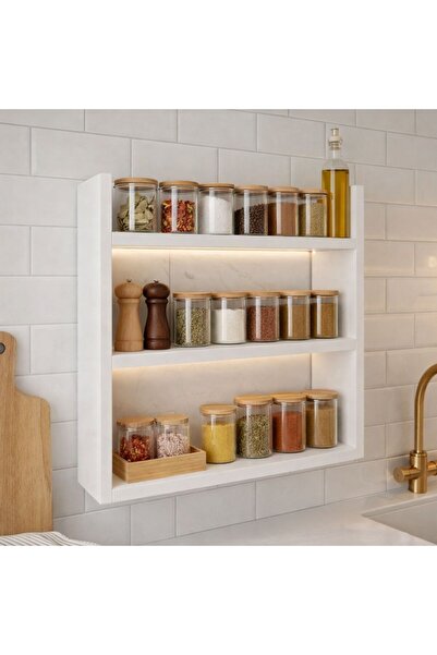 DEKOKAP Mdf Mutfak Rafı Fincanlık Duvar Rafı Kupalık Baharatlık