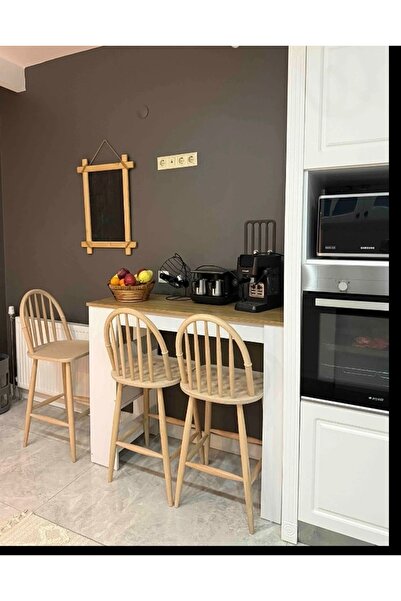 Masifart Scotia Ada Bar Sandalyesi Cilasız Ham