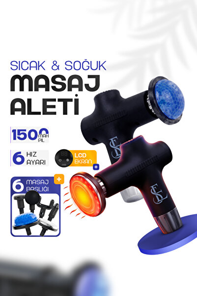 EN SİGA Sıcak Soğuk Titreşimli Masaj Aleti – LCD Ekranlı, 6 Başlıklı, 6 Kadem...